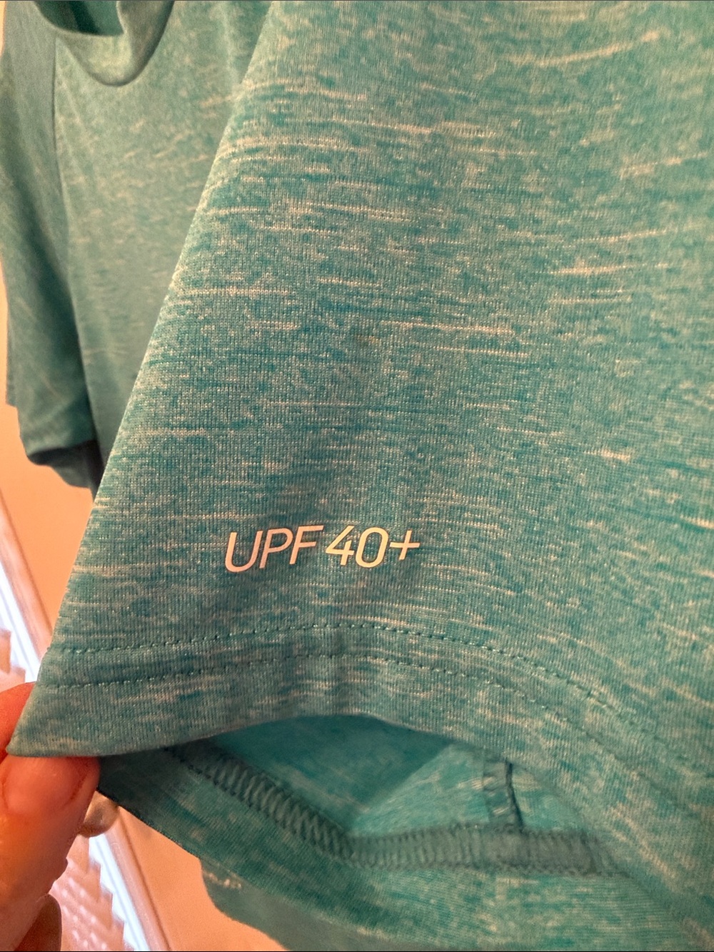 Nike swim Short Sleeve Dri-FIT Heather Teal Athletic Tee - Picture 5 of 6